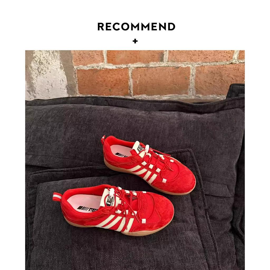 2025 summer new matte cowhide breathable cloth surface comfortable soft beef tendon sole elastic band versatile casual German training women's shoes