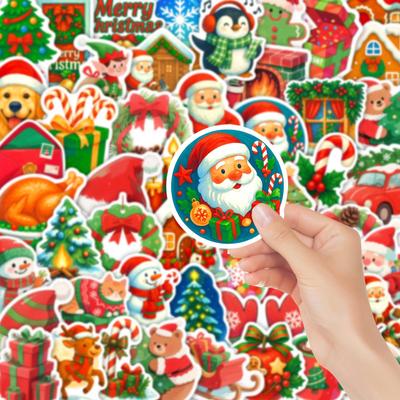 50 Waterproof DIY Christmas Sticker Pack for Decoration