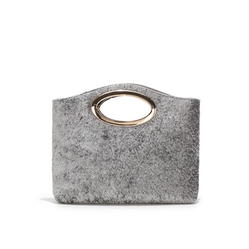 

New Celebrity Folded Handheld Banquet Bag Romantic Wedding Evening Bag Dress Bag One Shoulder Crossbody Dinner Bag серый