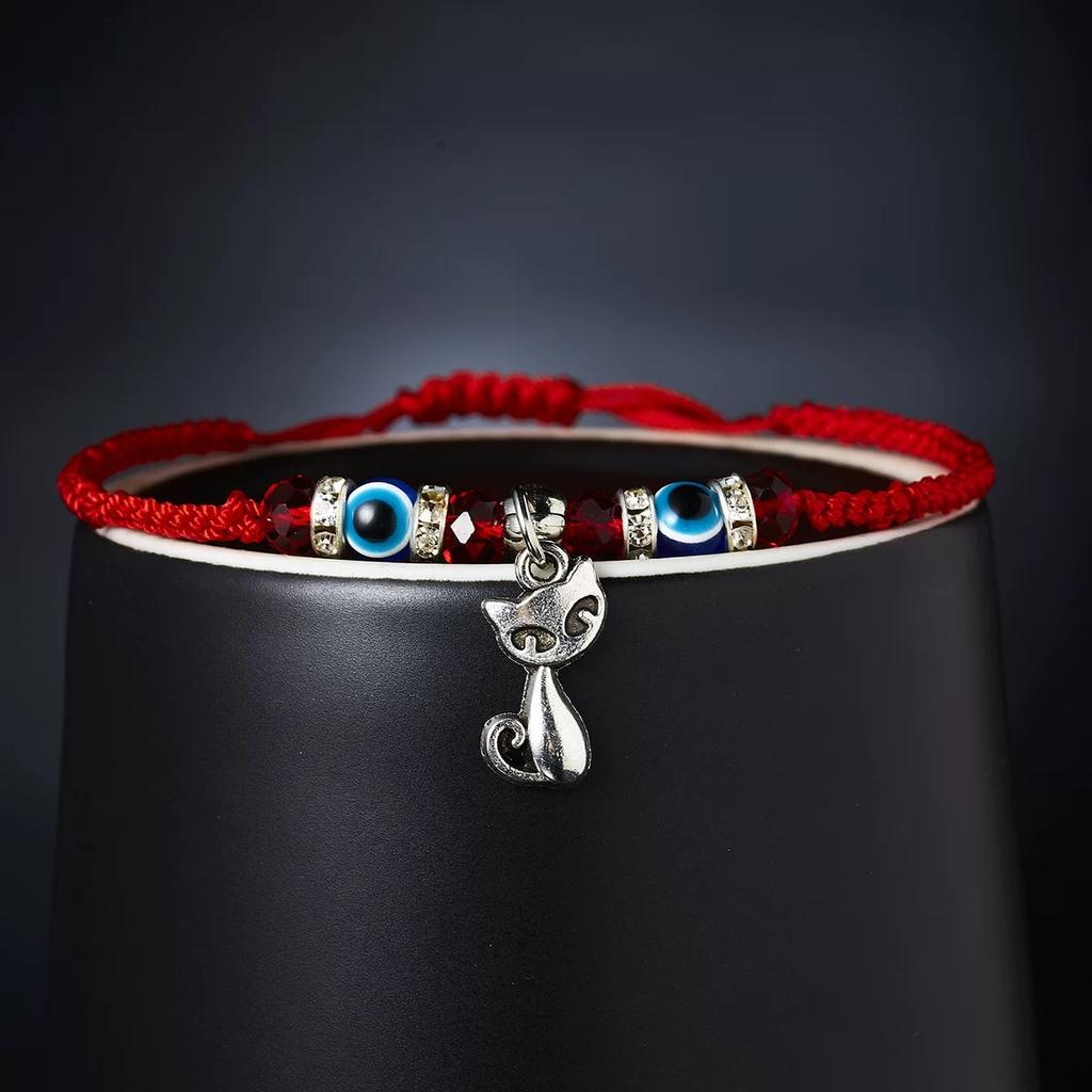 Türkisches Glücksarmband mit blauem Blick (14 verschiedene Stile) – Handgefertigter Glücksschmuck für Damen – Modisches Armband mit blauem Augen-Anhänger – Freundschaftsschmuck