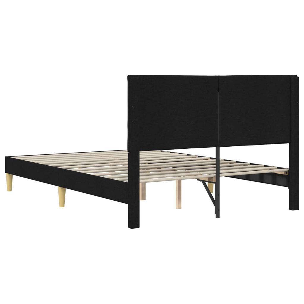 Bed Frame with Headboard Black 120 x 190 cm Fabric