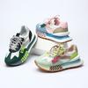 Nowe damskie buty sportowe casualowe z blokami kolorów, grubą podeszwą, zwiększające wzrost, retro buty Forrest Gump