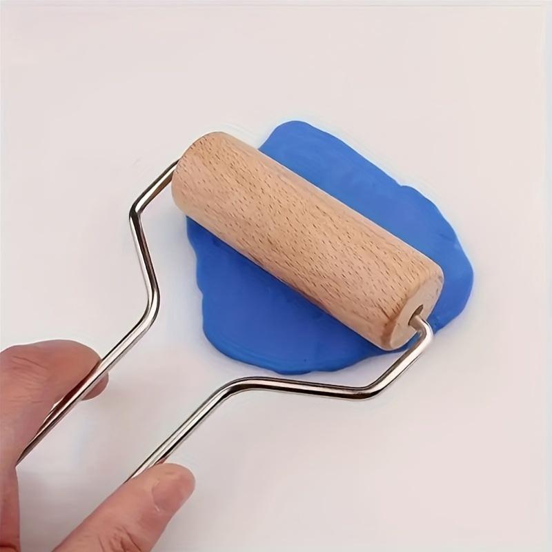 1Pcs Smooth Wooden Clay Roller, Natural Wood Pottery Tool, Durable Polymer Clay Shaping Supplies for Sculpting, Trimming & Ceram