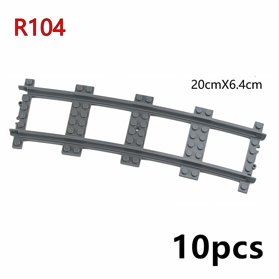 Works With 53401 Train Rail Curve Tracks R56 R72 R88 R104 MOC City Brick On-Off Switch Cross Forked Curved Rails Construction Block Playthings