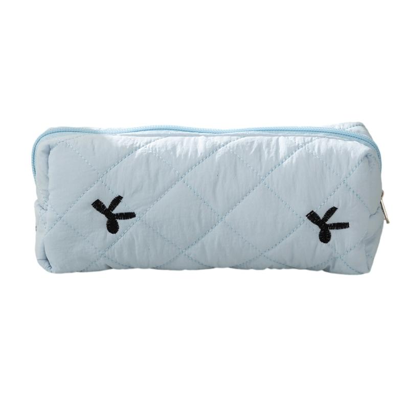 Bowknot Pattern Pencil Case for Student Girl Women Large Capacity Pen Pouches Pencil Organizers Bag Travel Cosmetic Bag