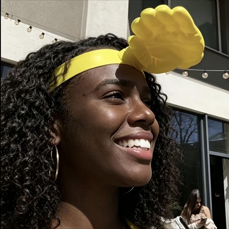 Novelty Palm-Shaped Hat in Yellow, Portable Casual Outdoor Headwear for Fun Outfits, Travel, Parties, Festivals, and Photo Styling