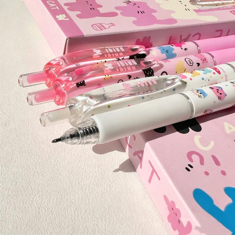 Cute Kawaii Cartoon Gel Pen Set Non-slip Grip Smooth Writing for Students Exam Note Taking Classroom Supplies