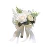 Wedding Bridal Bouquet Ribbon Bridesmaid Bouquet Fake Silk Rose Decor for Ceremony Anniversary Farmhouse Wedding Festival Church
