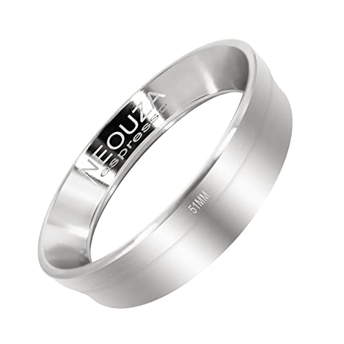 

NEOUZA Espresso Dosing Funnel Ring, Stainless Steel, for Coffee Machines, Tamping Portafilter (51mm)