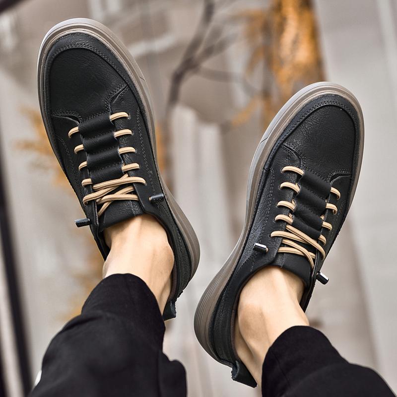 Fashion Genuine Leather Men Casual Shoes Handmade Male Comfortable Skate Shoe All-match Mens Vintage Sneakers New Breathable Male Flats