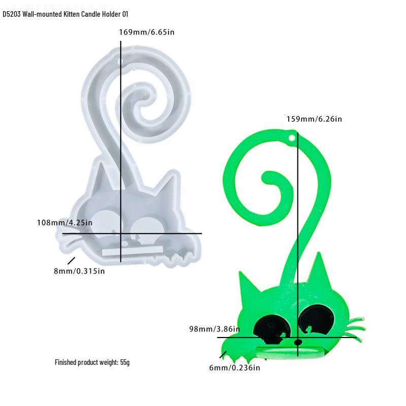 Three Little Kittens Candlestick Wall Hanging Silicone Mold - DIY Home Décor Candle Mold