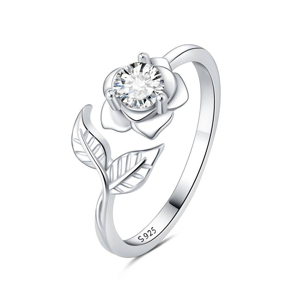 copper 30 Styles Beautiful Flowers Opening Rings Ideal For Women Adjustable Finger Ring Personality Jewellery Party Gifts