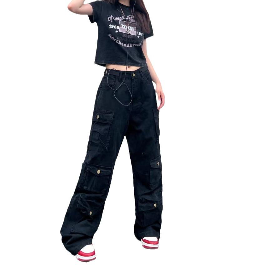 Trendy Women's American Retro High Street Overalls – Stylish & Functional Apparel