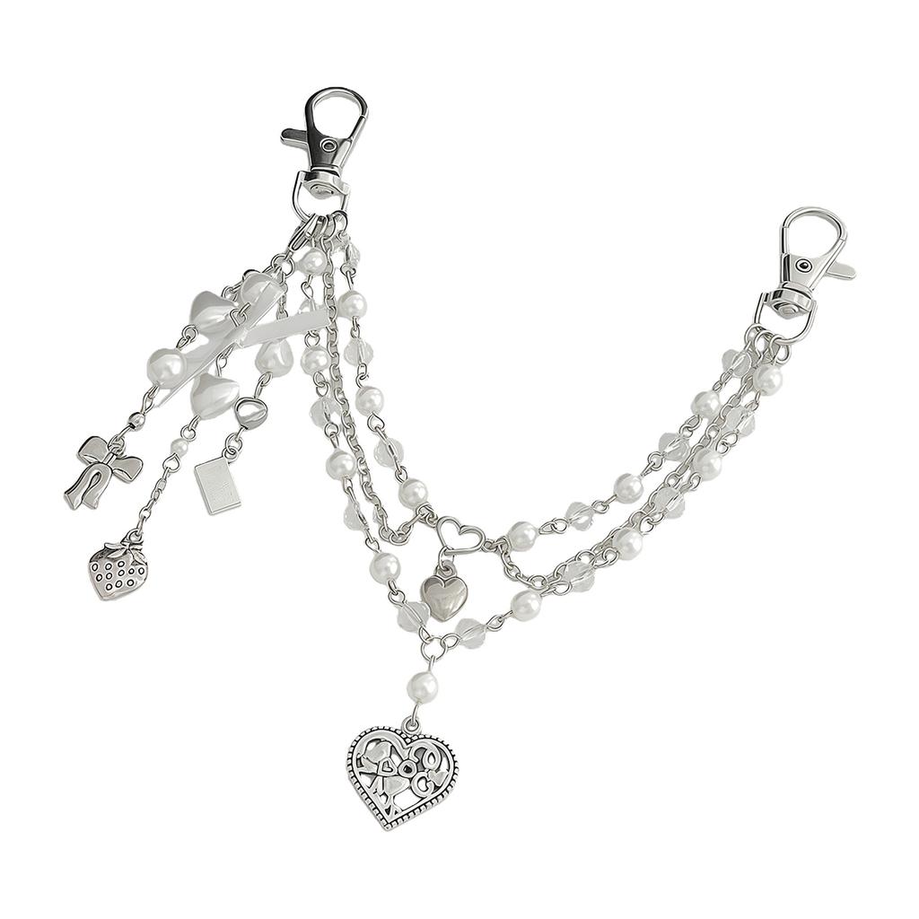 Multi Functional Heart Bows Fringe Charm For Purse or Keychain Accessory Feature Elegant Design And Stylish Appearance