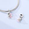 copper Pink ColorBlock Bear Pendant Loving Angel Bear Charm Compatible With Authentic Charm Bracelets Women Do It Yourself Jewellery Gift
