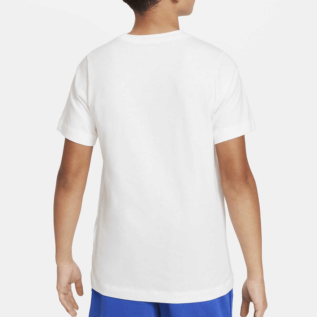 Nike Sportswear Logo Print Crew Neck Short Sleeve T-Shirt Kids Tops White DV2572-100