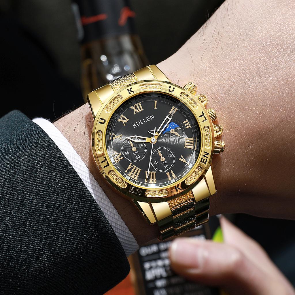 Luxury Large Dial Mens Quartz Watch Fashion Men Business Wristwatches Reloj Hombre