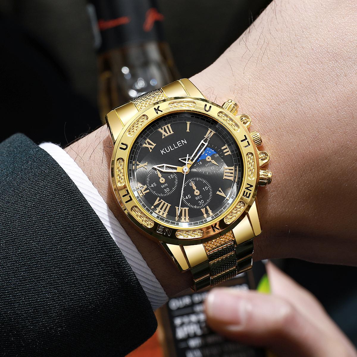 

Розкішний чоловічий кварцовий годинник з великим циферблатом, модний чоловічий діловий наручний годинник Reloj Hombre