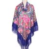 160*160Cm Ethnic Large Square Scarf For Woman Shawls Tassel Floral Print Headscarf Turban Wraps Russian Babushka Bandana Blanket