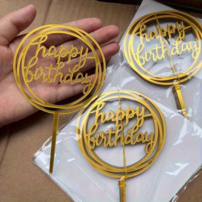 10pcs Modern Happy Birthday Cake Toppers - Cake Decorations, Party Decoration Supplies - Perfect For Family And Friends