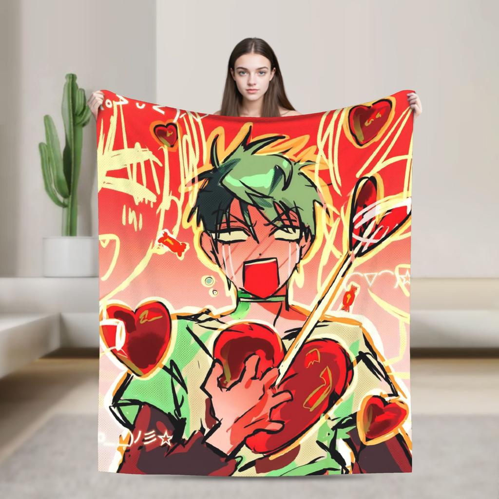 Soft Warm Blanket Decorative Alien Stage Manga Character Artwork Throw Blanket Flannel Bedspread For Couch Bed Sofa Bed Cover
