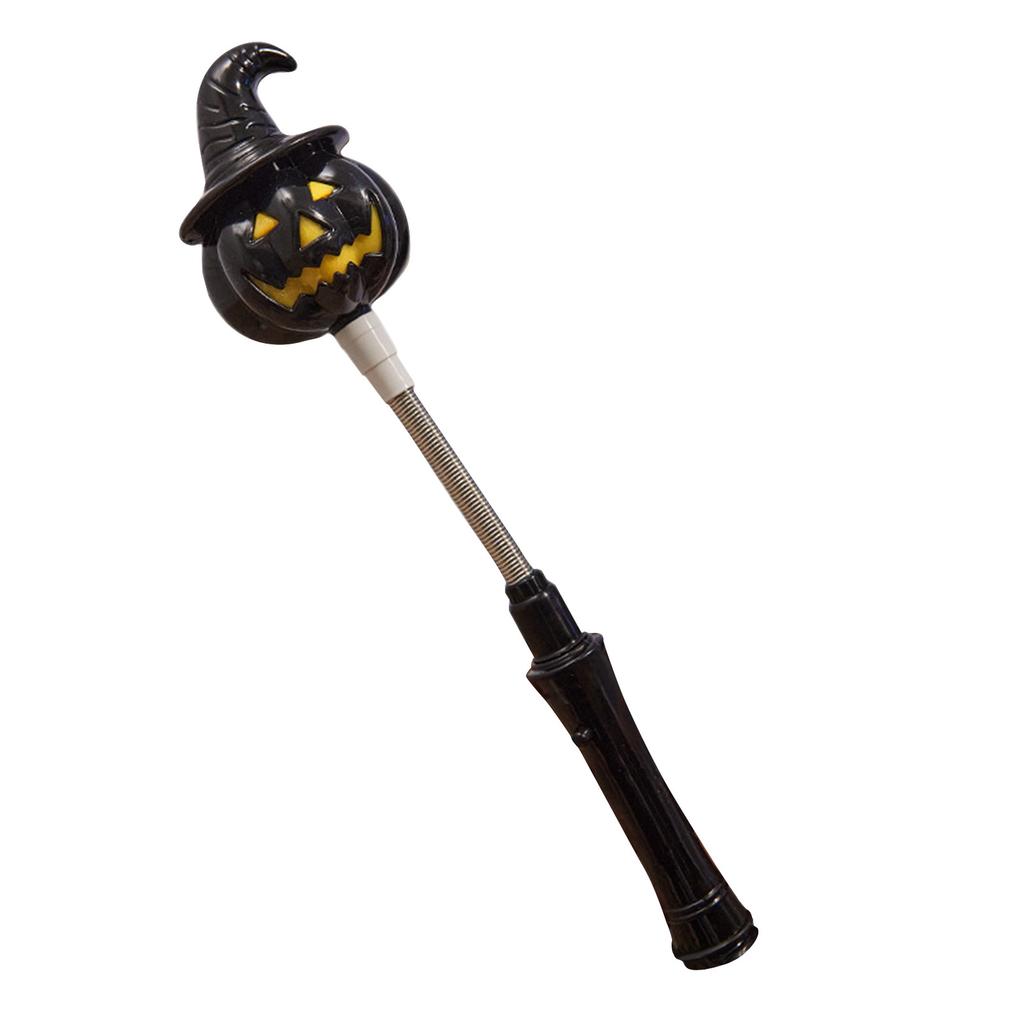 Halloween LED Glow Wands - Pumpkin & Light-Up Stick  Flexible Spring, Built-in Batteries, Party Favors/Decor