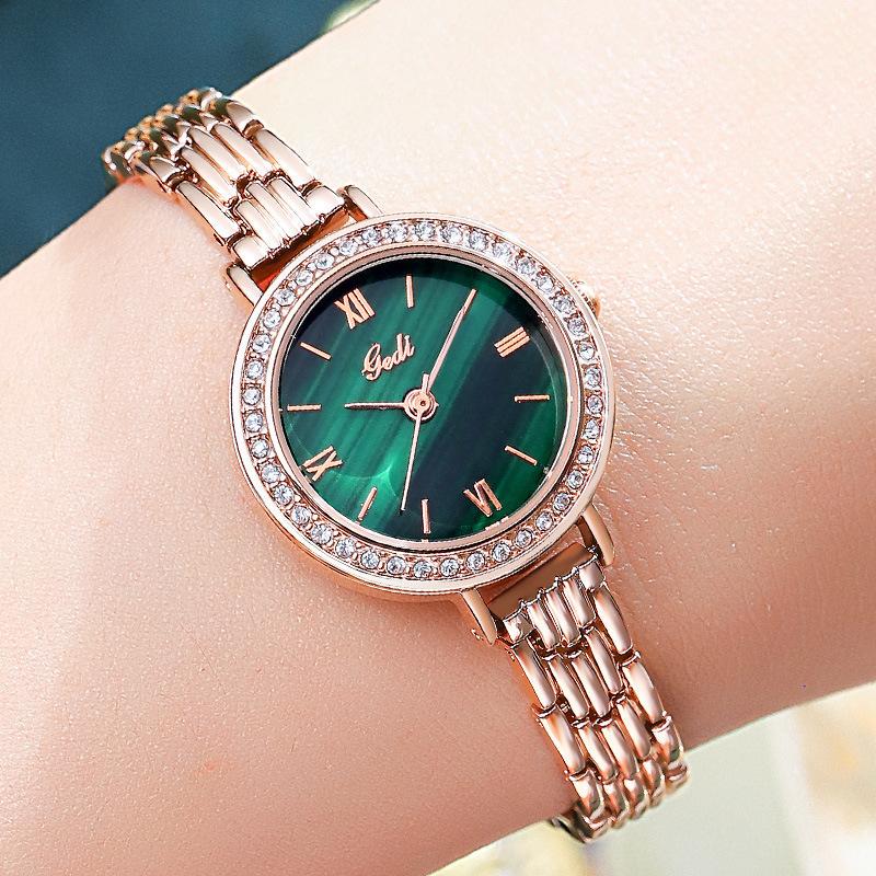 

Light Luxury Fashion Round High-End Quartz Watch Student Women S Alloy Bracelet Waterproof Watch