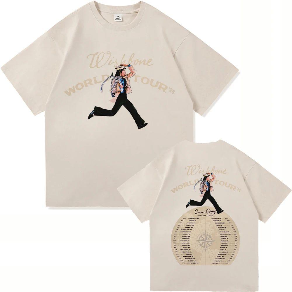 Hiphop Y2k Tops Conan Gray Wishbone World Tour 2026 T Shirt Fashion  Aesthetic Casual Vintage Casual Loose TShirt Unisex