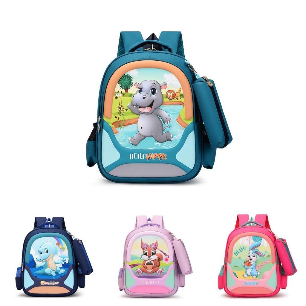 Adorable Hard Shell Cartoon Backpack For Kids Oxford Fabric Lightweight Cute Design For School