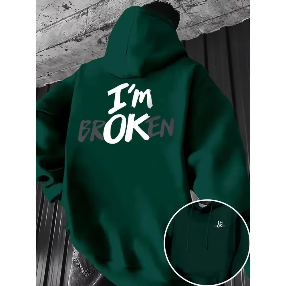 Creativity Letter Print Hoodie Autumn Long Sleeves Sweatshirt Men Fashionable Comfortable Warm Casual Sports Versatile Loose Hoodies