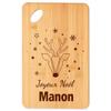 Cutting Board - PLANETEE - Merry Christmas Manon Deer - Bamboo - Winter Pattern (fir Trees, Snowflakes) - Aperitif Platter