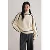 Elegantes Damen-Mode-Oberteil mit Stehkragen, lässiger Rippstrickpullover, Raglanärmel, Unterziehpullover