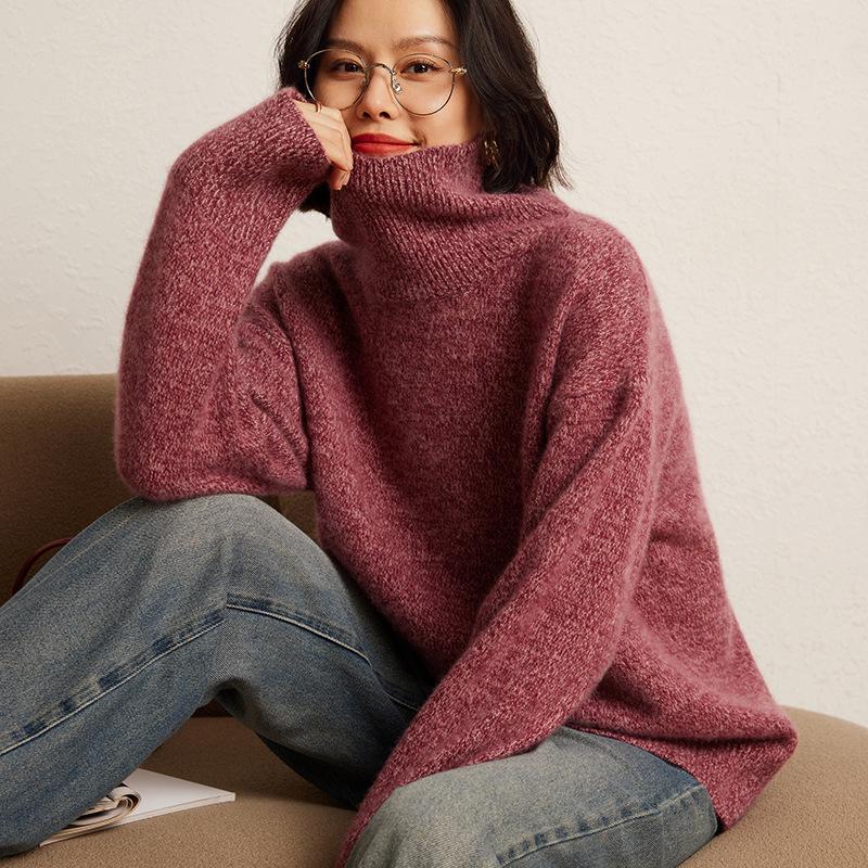 Cozy Cashmere Turtleneck Sweater: Soft, Thick Knit for Autumn & Winter