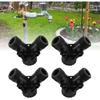Tap Y Splitter 2 Way 2 Valves Hose Splitter Connector for Garden Hose Faucet EU Standard 4pcs (Black)
