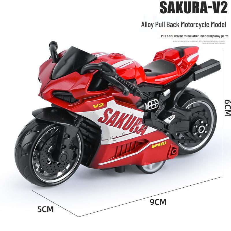 Children's TikTok Influencer Pull-Back Toy: Boys' Motorcycle & Car Alloy Model