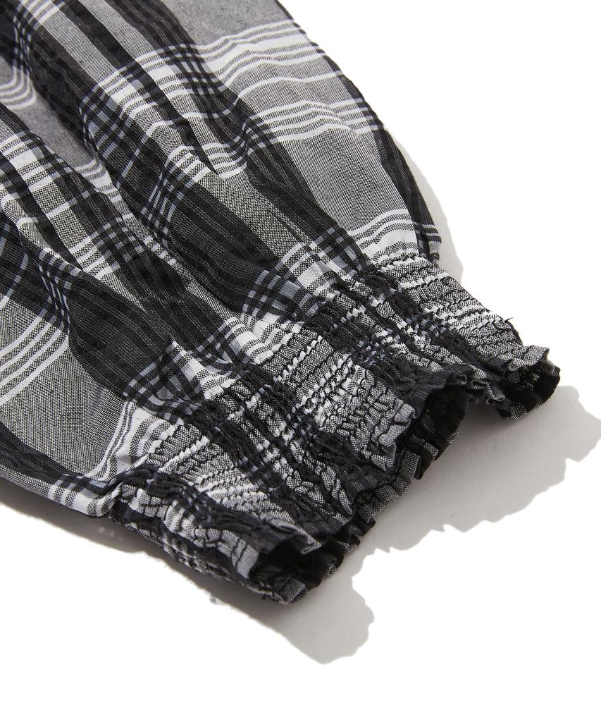 Penfield Sheer Check Straight Dress Black_Fs1Ws02F