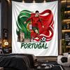 Wall Hanging Tapestry Portugal Football Print Cloth for Living Room Bedroom Home Decor