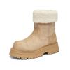 Augusden Women's 2025 Winter Furry Snow Boots - Thick-Soled, Mid-Calf, Fleece-Lined Ankle Boots