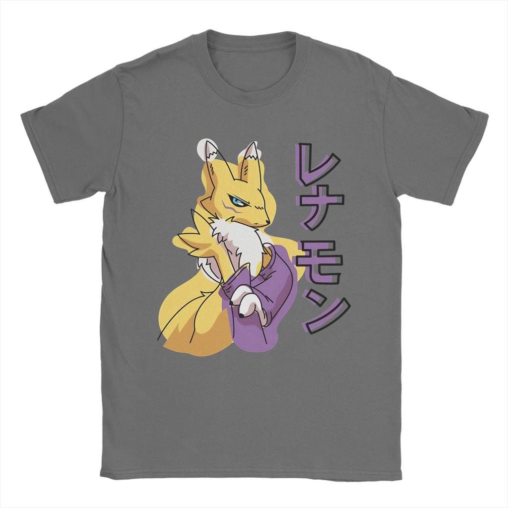Renamon Side Profile T Shirts Unisexs Cotton Humor Tshirt Crew Neck Tee Shirt Short Sleeve Clothes Original