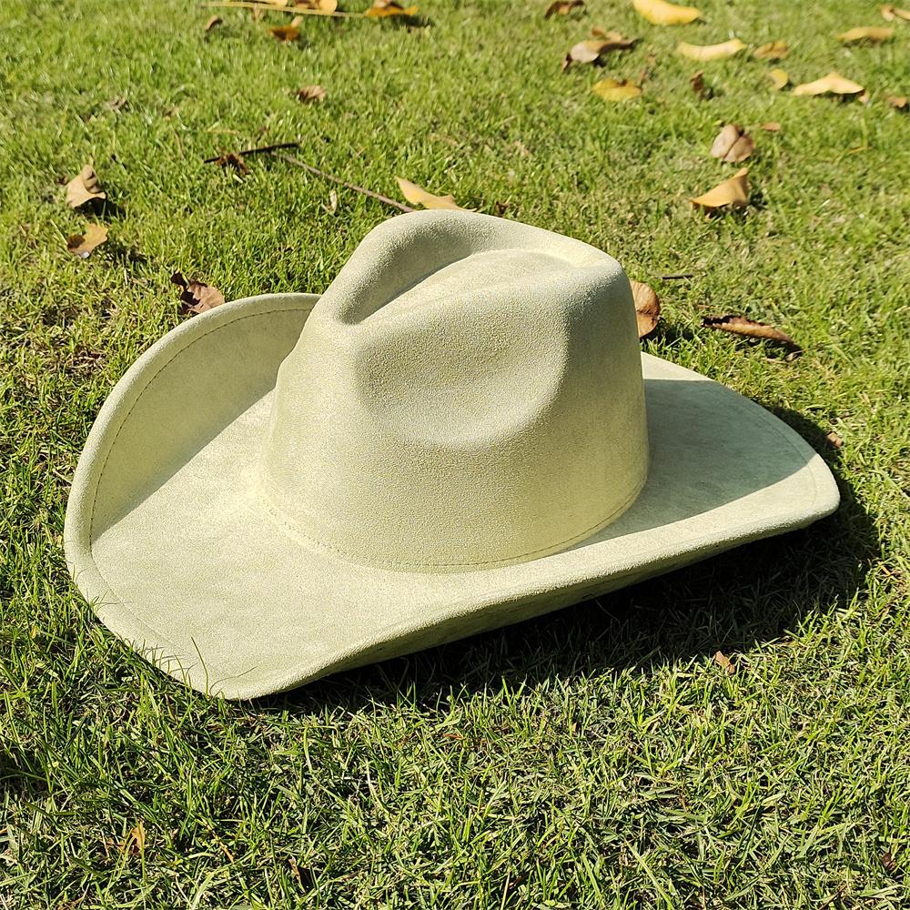 Nowy klasyczny zamszowy kapelusz fedora kowbojski z szerokim rondem 9,5 cm dla mężczyzn i kobiet, modny kapelusz podróżny na imprezę, sombrero vaquero
