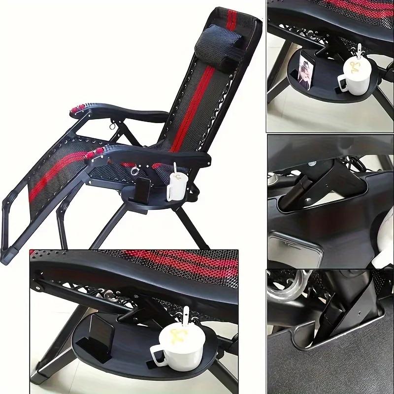 Adjustable Zero Gravity Chair Tray with Cup Holder, Durable Plastic, Perfect for Camping and Home Furniture