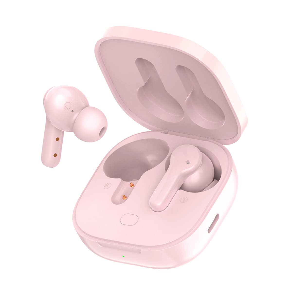 

QCY T13 Wireless Bluetooth Bluetooth 40 Hours of Playtime with Automatic Fast Separate Left and Right Touch AAC Codec IPX5 Compact and Supports Gaming розовый