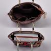 Genuine Leather Women's Ethnic Style Color Block Crossbody Shoulder Bag