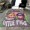 The Three Little Pigs Rug Floor Mat for Living Room or Bedroom Soft and Comfortable Carpet a Gift for Birthday and Holiday.