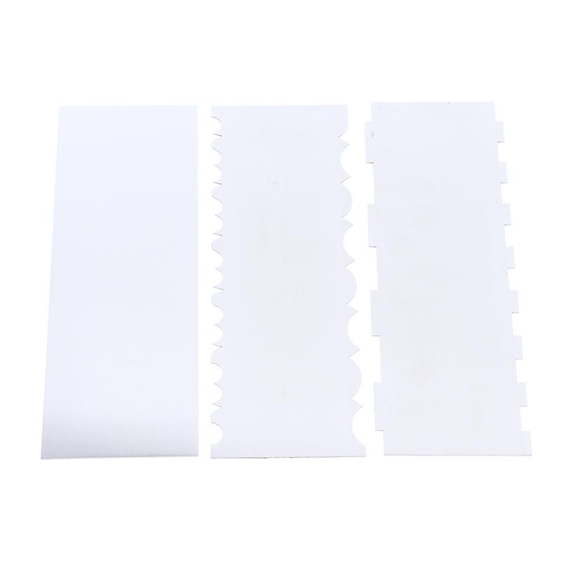 Stainless Steel Cake Scraper Double Sided Patterned Stripe Edge Cake Decorating Comb Smoother Scraper Pastry Cutter