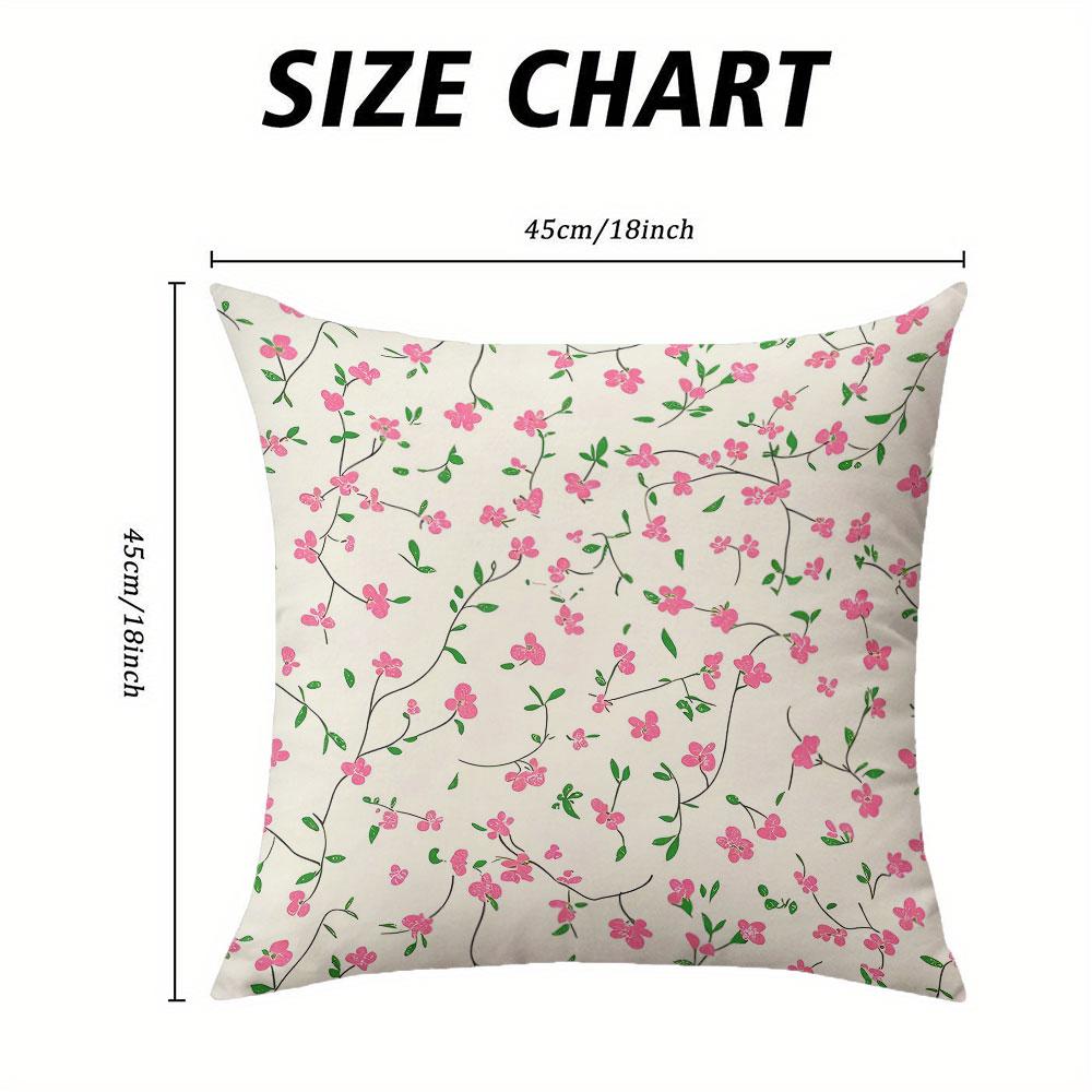 Blossom Vine Square Jacquard Pillow Cover for Sofa Office Waist Cushion Cover Home Decorative Pillowcase