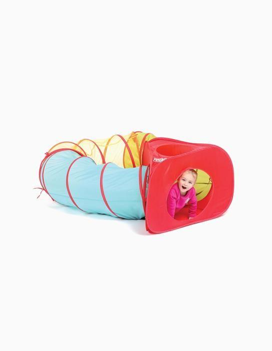LUDI - Multitunnel léger et pliable - Rouge - Dès 2 ans - 120cm x 45cm