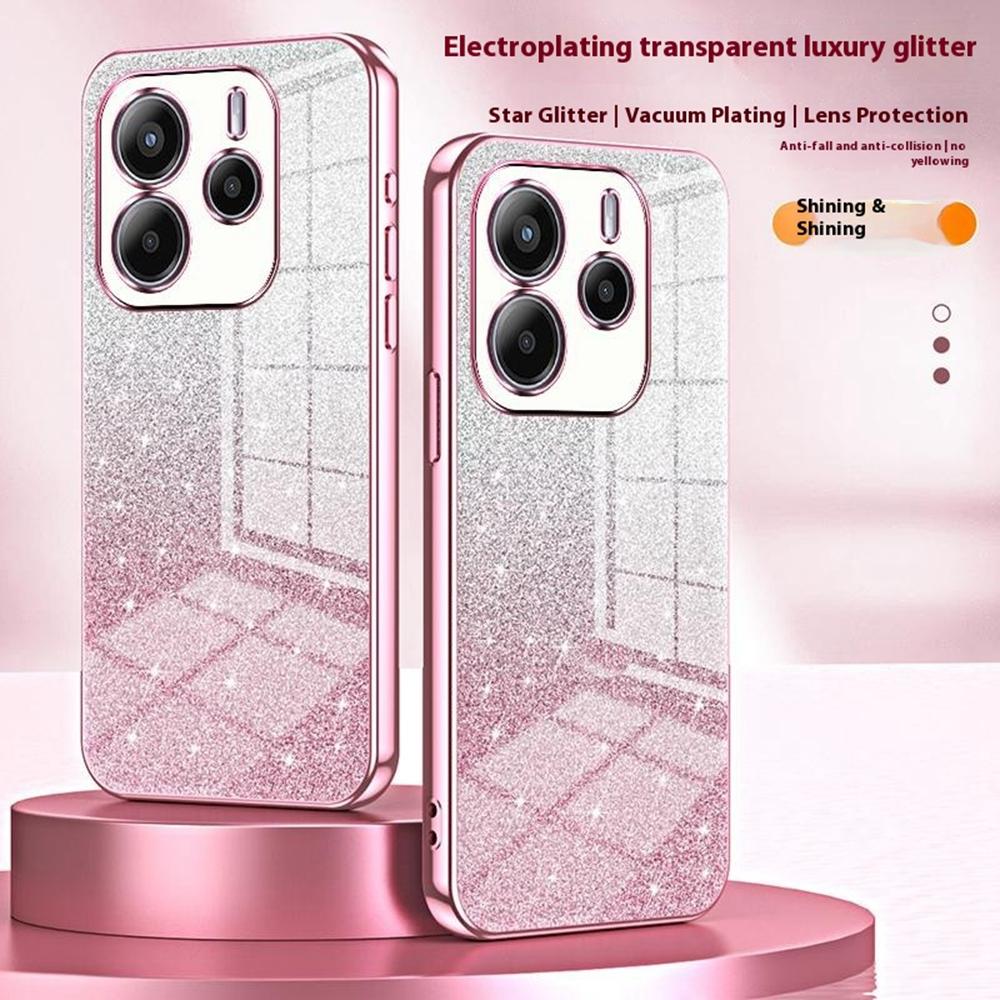 Pentru Xiaomi Redmi Note 14 4G (163,25 mm) Husă Telefon TPU cu Sclipici Gradient Galvanizat