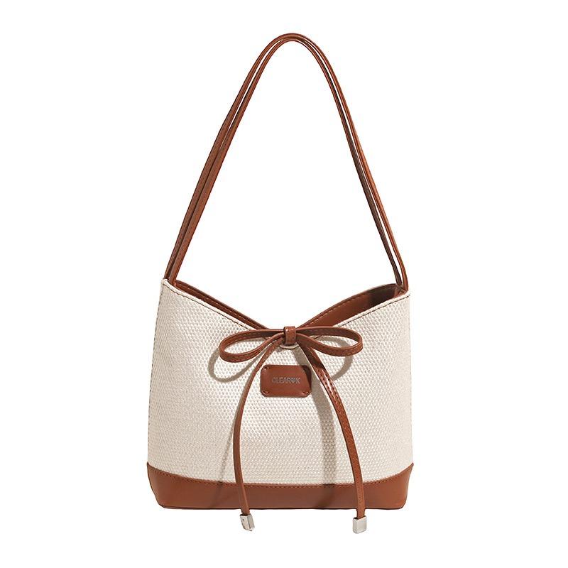 Popular Small Bag Women's New Summer Versatile Bow Shoulder Bag Bucket Bag