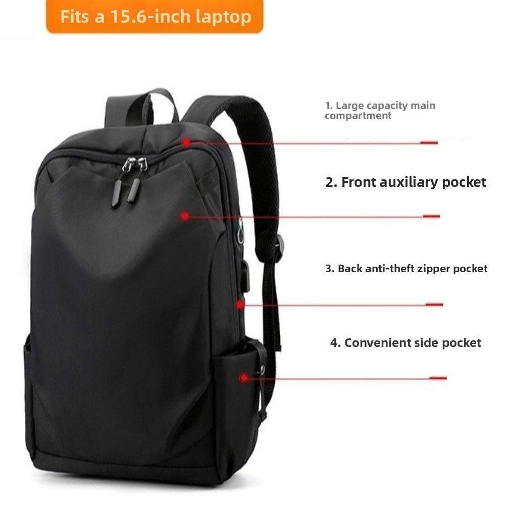 Waterproof Laptop Rucksack with USB Port Student Schoolbag Fashion Men Travel Backpack  Teens